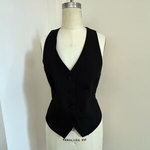 Zara black Button-Up backless Vest large